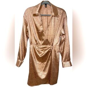 Aqua Womens Satin Printed Mini Dress